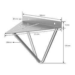 Acheter ML DESIGN MODERN LIVING 8x Support étagère d'angle triangle en métal gris avec vis 160 mm fixation mural