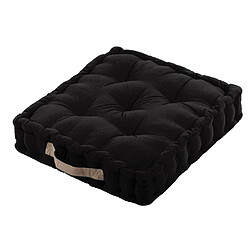 STOF Noir - Epais coussin de sol en coton 45 cm