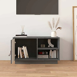 Avis Maison Chic Meuble TV scandinave - Banc TV pour salon Gris 70x34x40 cm Bois de pin massif -MN60604