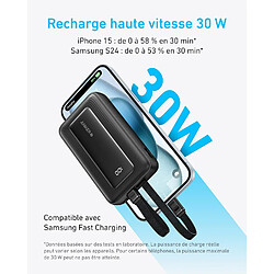 Avis SANAG Zolo Powerbank, Batterie Externe Portable Rapide 30 W 10 000 Mah Avec Câbles Usb-C Et Lightning Certifié Mfi, 1 Usb-C, 1 Usb-A, Batterie Pour Iphone Séries 15/14, Macbook, Galaxy, Et Autres