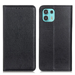 Etui en PU texture litchi, auto-absorbée avec support, antichoc, noir pour votre Motorola Edge 20 Lite