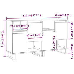 vidaXL Buffets 2 pcs gris béton bois d'ingénierie pas cher