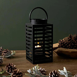 The Home Deco Factory Lanterne en métal noir Black Forest 12 x 12 x 24.5 cm.