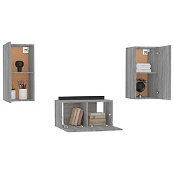 Avis vidaXL Ensemble de meubles TV 3 pcs Sonoma gris Bois d'ingénierie