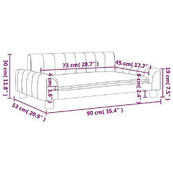 vidaXL Canapé pour enfants gris foncé 90x53x30 cm tissu pas cher