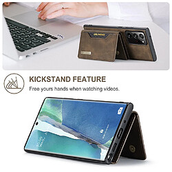 Dg.Ming Coque en TPU + PU avec béquille magnétique à trois volets café pour votre Samsung Galaxy Note20 Ultra