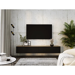 3XELIVING Meuble TV suspendu, D: l : 2 x 100 cm, H : 34 cm, P : 32 cm CHÊNE WOTAN/NOIR MAT