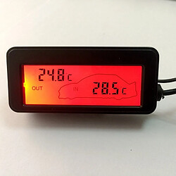 dc12v voiture thermomètre numérique rétroéclairage lcd voiture température intérieure / extérieure comme décrit en rouge