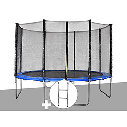 JARDIéco Kit trampoline Jardideco Cronos Ø 3,66 m Bleu + Echelle