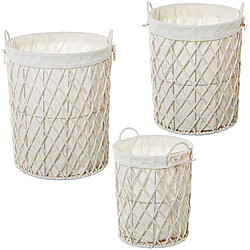 Lot de paniers Alexandra House Living 03854 Blanc Bois Papier (3 Unités)