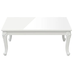 Avis ComfortXL Table Basse Blanc Brillant 100x50x42 Cm Bois D'ingénierie