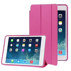 Wewoo Smart Case en cuir traité naturellement à 3 plis avec fonction veille / réveil et support pour iPad mini / mini 2 rétine (magenta)