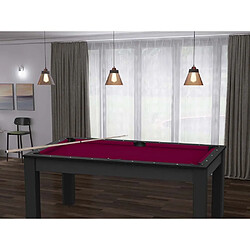 Acheter De Faugeres Billard convertible table 6 personnes Texas noir grainé et prune (tapis)