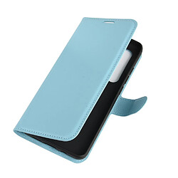 Etui en PU peau de litchi magnétique avec support bleu clair pour votre Xiaomi Mi Note 10 Lite