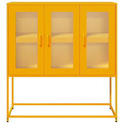 Acheter vidaXL Buffet jaune moutarde 100,5x39x107 cm acier laminé à froid