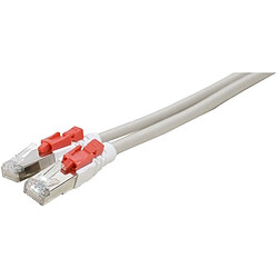 Abi Diffusion Cordon RJ45 catégorie 6A S/FTP à verrouillage gris - 0,5 m