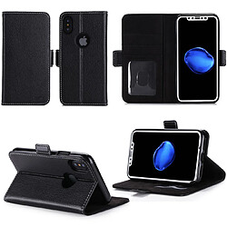 Apple iPhone X 5.8 pouces : Housse Portefeuille luxe noire Style Cuir avec stand - Housse coque de protection iPhoneX (iPhone Ten / 10 ans) avec porte cartes - Accessoires pochette XEPTIO : Exceptional case