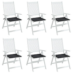 Avis vidaXL Coussins de chaise jardin lot de 6 noir 40x40x3 cm tissu oxford