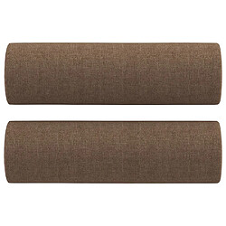 Acheter vidaXL Canapé 2 places avec oreillers décoratifs marron 140 cm tissu