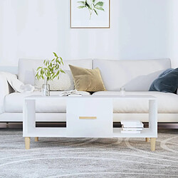 Maison Chic Table basse,Table Console Table d'appoint, Table pour salon blanc 102x50x40 cm bois d'ingénierie -MN85986