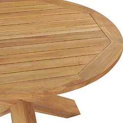 Avis vidaXL Table à dîner de jardin Ø110x75 cm Bois de teck massif