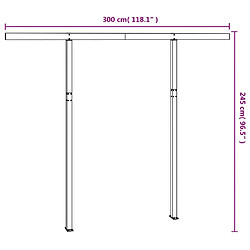 vidaXL Jeu de poteaux d'auvent anthracite 300x245 cm fer pas cher