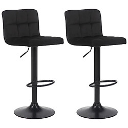 Non Lot de 2 tabourets de bar Feni velours