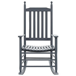 Maison Chic Chaise/Fateuill à bascule, Rocking chair avec siège incurvé Gris Bois de peuplier -GKD30388