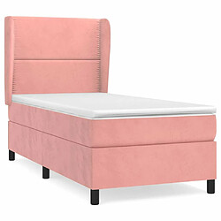 Maison Chic Lit Adulte - Lit simple Lit à sommier tapissier avec matelas moelleux - Meuble de Chambre - Rose 90x190 cm Velours -MN75917