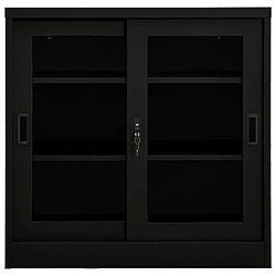 vidaXL Armoire à portes coulissantes Noir 90x40x90 cm Acier