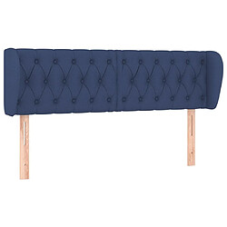 Maison Chic Tête de lit scandinave avec oreilles,meuble de chambre Bleu 147x23x78/88 cm Tissu -MN16725