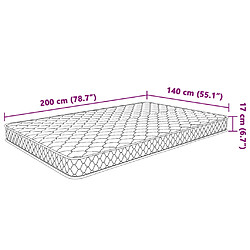 vidaXL Matelas en mousse à mémoire de forme 200 x 140 x 17 cm pas cher