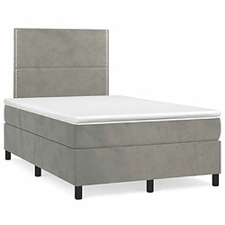 Maison Chic Lit Adulte - Lit simple Lit à sommier tapissier et matelas moelleux - Meuble de Chambre - Gris clair 120x200cm Velours -MN33867