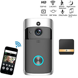 Universal Smart Video Sonnette V5 WiFi sans fil Surveillance à distance Vidéo Intercom Vision nocturne Transfrontalière(Le noir)