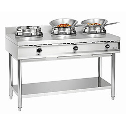 Cuisinière wok à gaz - 3 brûleurs x 11.5 kw - Bartscher