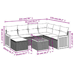 Avis Maison Chic Ensemble Tables et chaises d'extérieur 8 pcs avec coussins,Salon de jardin noir résine tressée -GKD743303