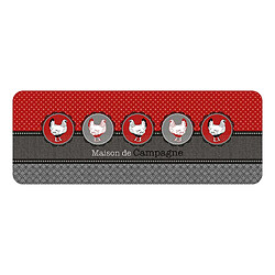 Douceur D'Interieur Tapis long en PVC long Maison de campagne - Noir et rouge