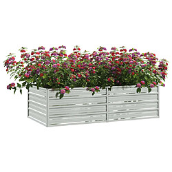 Avis Maison Chic Jardinière,Lit surélevé de jardin - Bac à fleurs - pot de fleur 160x80x45 cm Acier galvanisé Argenté -GKD13482