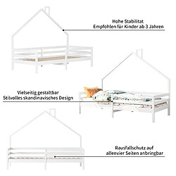 Avis KILISKY Lit enfant - 90x200cm - sommier à lattes - conception de cheminée - rambarde - blanc