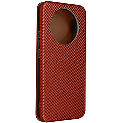 Avizar Etui pour Realme 11 Pro Plus et 11 Pro Carbone Portefeuille Support Marron