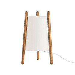 Leds C4 Lampe de table Woody Bois,Tissu Beige,bois de chêne 1 ampoule 40cm pas cher