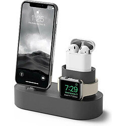 Chrono Station d'accueil de charge 3 en 1 compatible avec Apple Watch Series 6, SE, 5, 4, 3, 2, 1 / AirPods 2, 1 / iPhone 11, Xs Max, Xr, Xs, X, 8 et tous les modèles d'iPhone,(gris foncé)