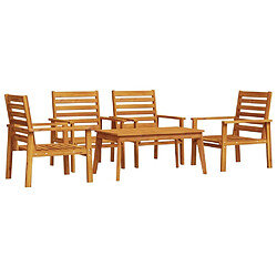 Maison Chic Ensemble de salle à manger de jardin 5 pcs,Table et chaises d'extérieur bois d'acacia solide -GKD264600