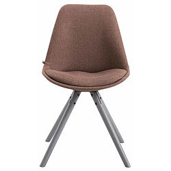 Avis Decoshop26 4 chaises de salle à manger style scandinave en tissu marron pieds rond en bois gris CDS10332