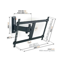 Support mural inclinable/orientable pour écrans 40" à 77" noir - TVM3625 - VOGEL'S