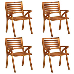 Maison Chic Lot de 4 Chaises de jardin avec coussins | chaises d'extérieur | Fauteuil Relax Bois de teck solide -GKD34785