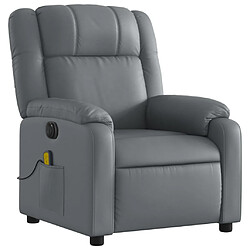 Avis Maison Chic Fauteuil Relax pour salon, Fauteuil de massage inclinable électrique gris similicuir -GKD52401