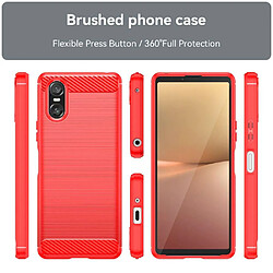 Htdmobiles Coque pour Sony Xperia 10 VI - housse etui silicone gel carbone + verre trempe - ROUGE