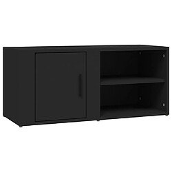 vidaXL Meuble TV Noir 80x31,5x36 cm Bois d'ingénierie