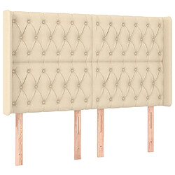 Maison Chic Tête de lit scandinave avec oreilles,meuble de chambre Crème 147x16x118/128 cm Tissu -MN17945